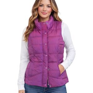 Old Navy Women's XS Purple Puffer Vest Quilted Casual Sleeveless